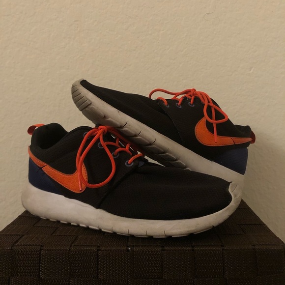 Nike Roshe Run Black Orange Blue - Picture 1 of 5